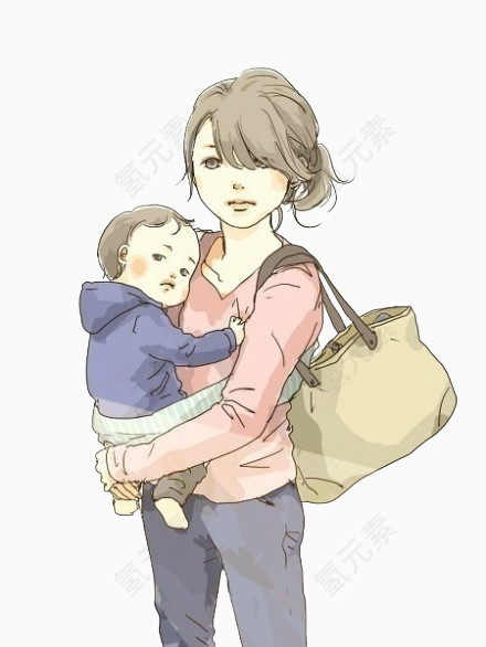 抱着宝宝的妈妈