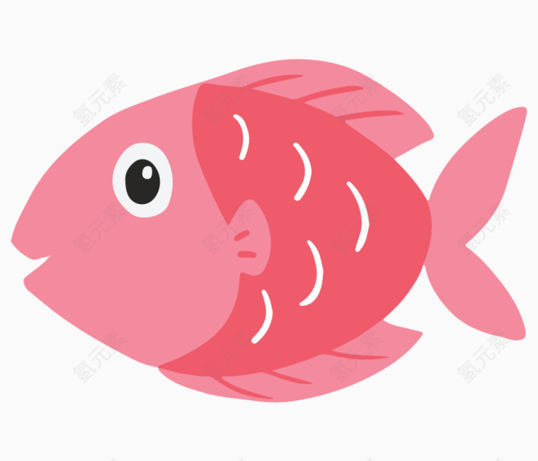 卡通手绘粉色鱼