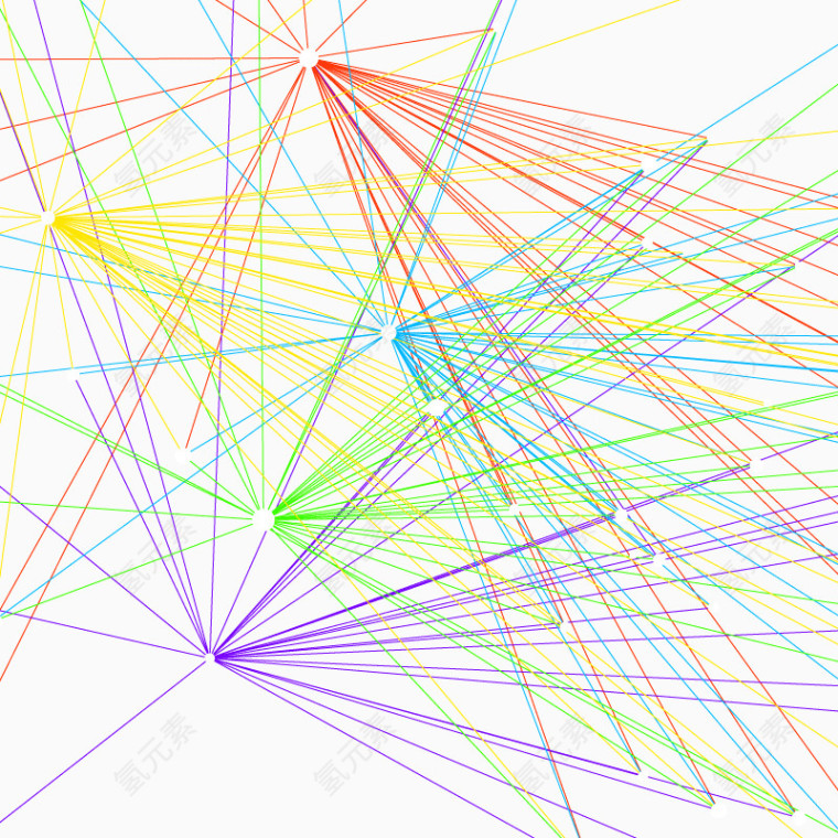 几何曲线彩色线条