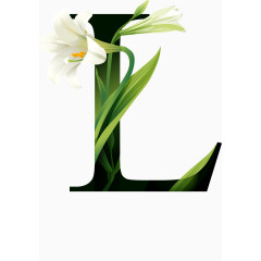 鲜花花纹字母L