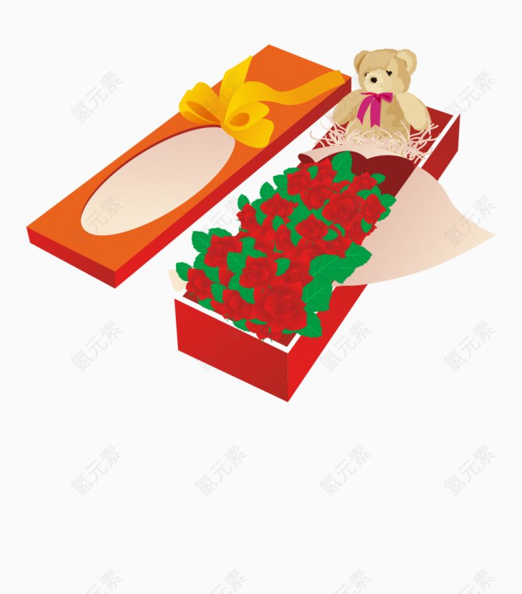 红玫瑰花礼盒