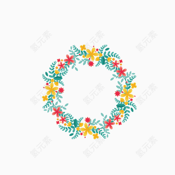彩色花环 装饰图案 花卉
