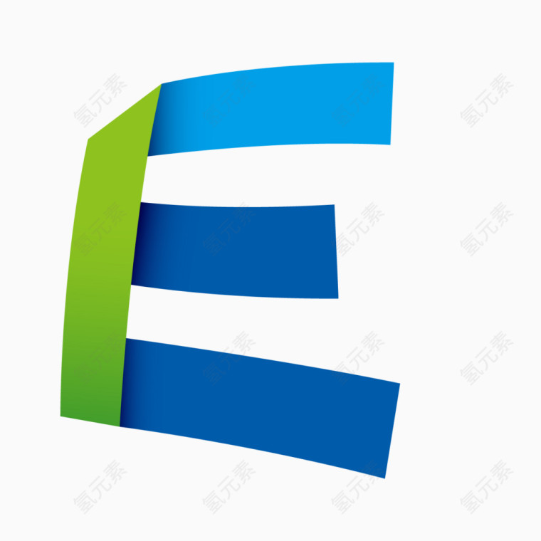 彩色折纸字母E