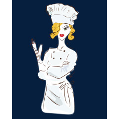 卡通彩绘美女厨师