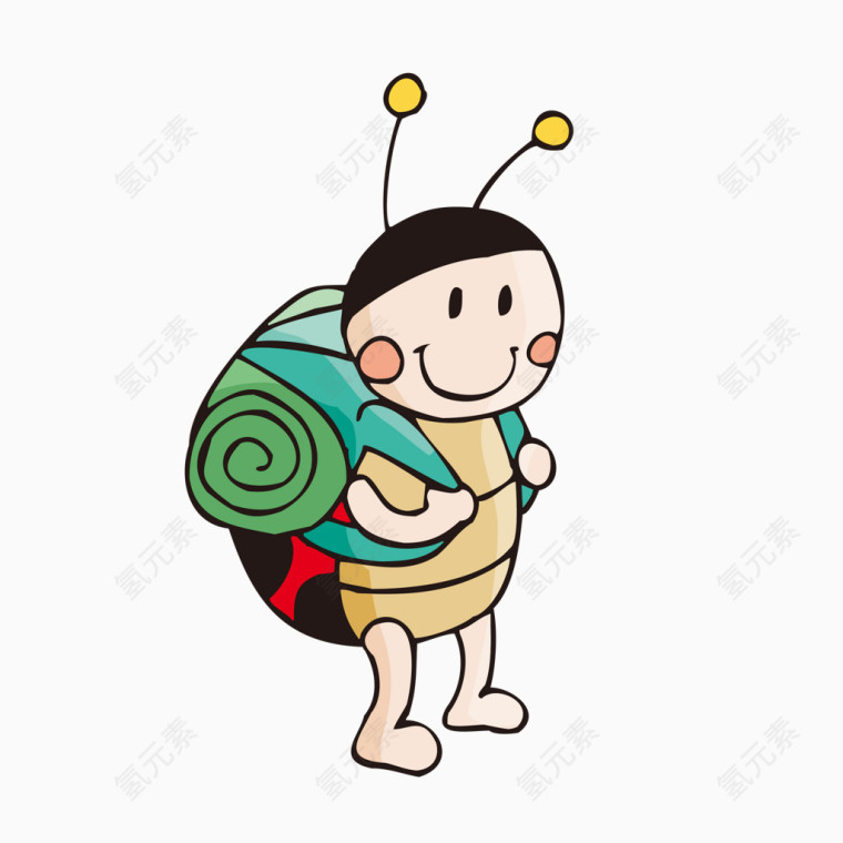 卡通背包的蜜蜂动物素材