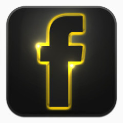 脸谱网Neon-Glow-social-media-icons