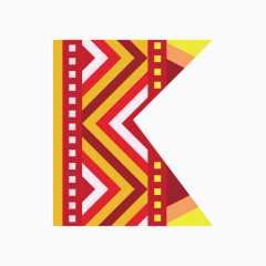 民族风几何图案字母K