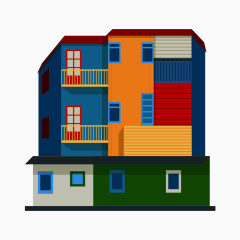 阿根廷风情卡通居民房屋