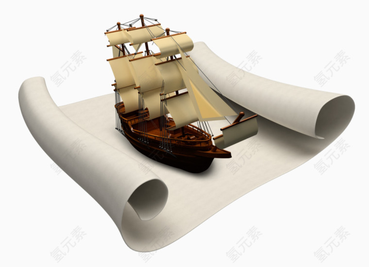 纸上的帆船
