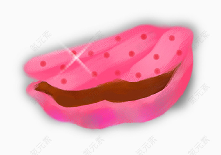 卡通手绘粉色的珍珠蚌插画