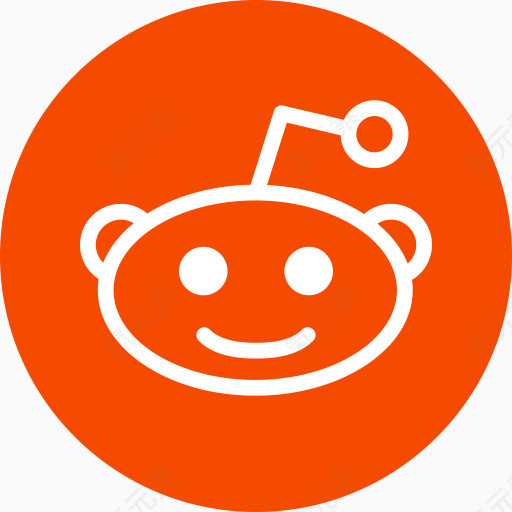 圈标志媒体Reddit分享社会社会和放大器；消息界面-颜色形状-自由