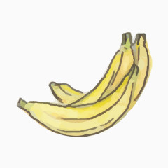 卡通手绘五彩香蕉