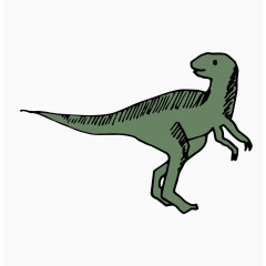 墨绿色的卡通矢量小恐龙