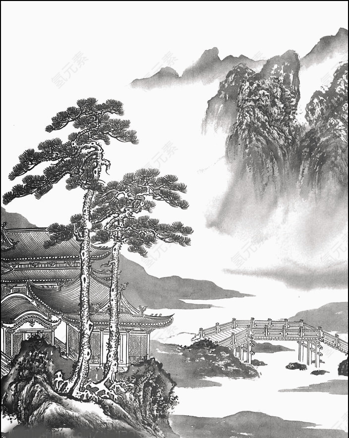 青墨山水风光