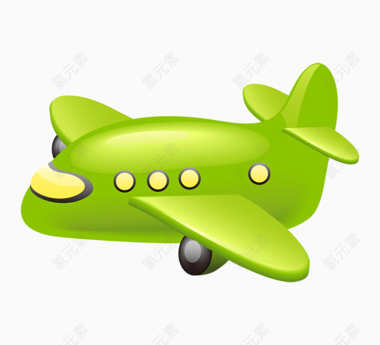 绿色卡通飞机