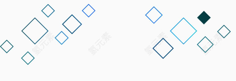 蓝色简约方框漂浮素材