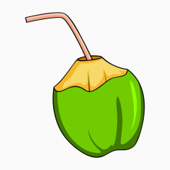 卡通食物椰子椰汁吸管
