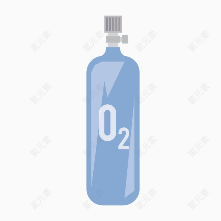 卡通手绘蓝色氧气瓶