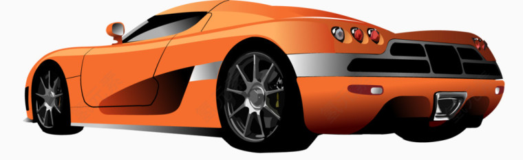 逼真橙色跑车