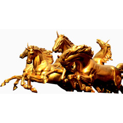 金色马雕像