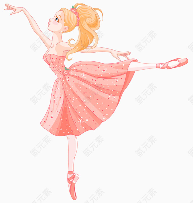 跳舞舞动身心舞蹈粉色衣服女孩