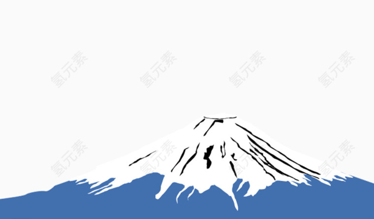 卡通可爱富士山