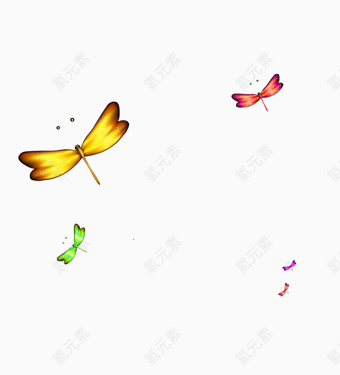 彩色手绘蜻蜓