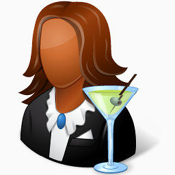 Occupations Bartender Female Dark Icon
