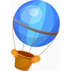 蓝色圆形热气球