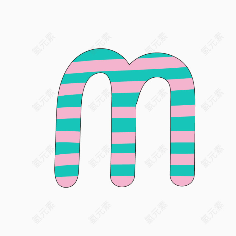 条纹字母M