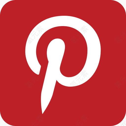 标志媒体网络Pinterest分享社会广场社会和放大器；消息界面-颜色形状-自由