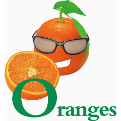 戴墨镜的邪恶的橙子