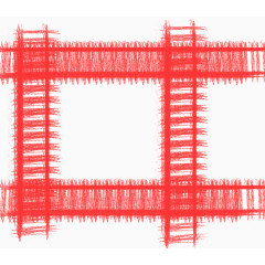 红色蜡笔线条线框相框