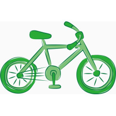 矢量绿色自行车