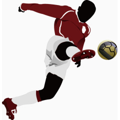 踢足球运动员卡通人物装饰元素