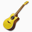 黄色的吉他仪器声学吉他