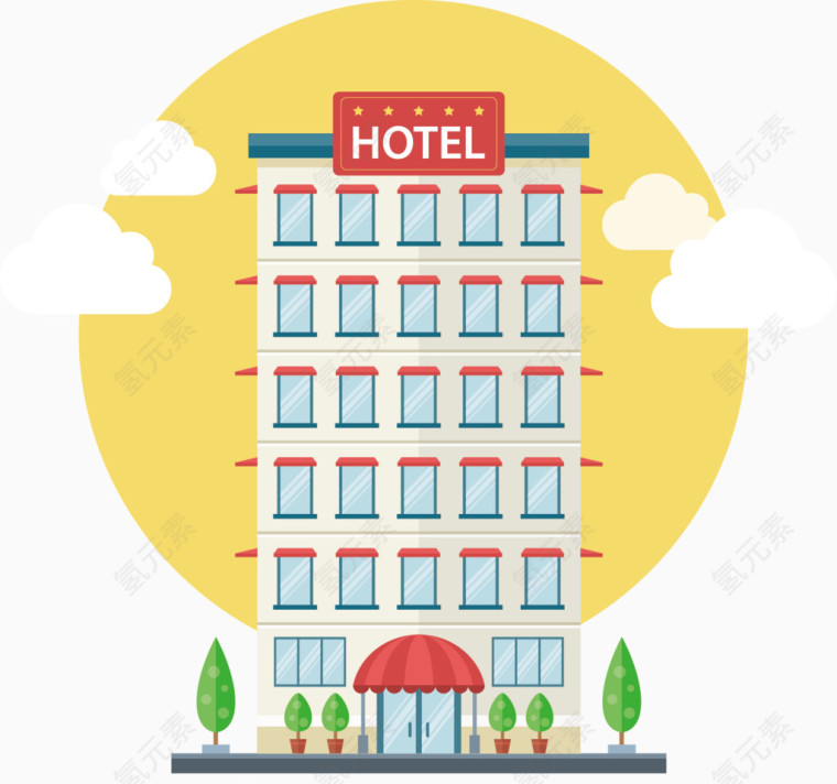 酒店扁平化图标元素