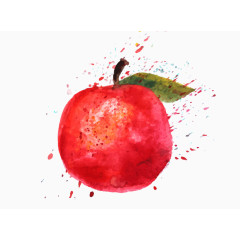 水果彩绘苹果插画
