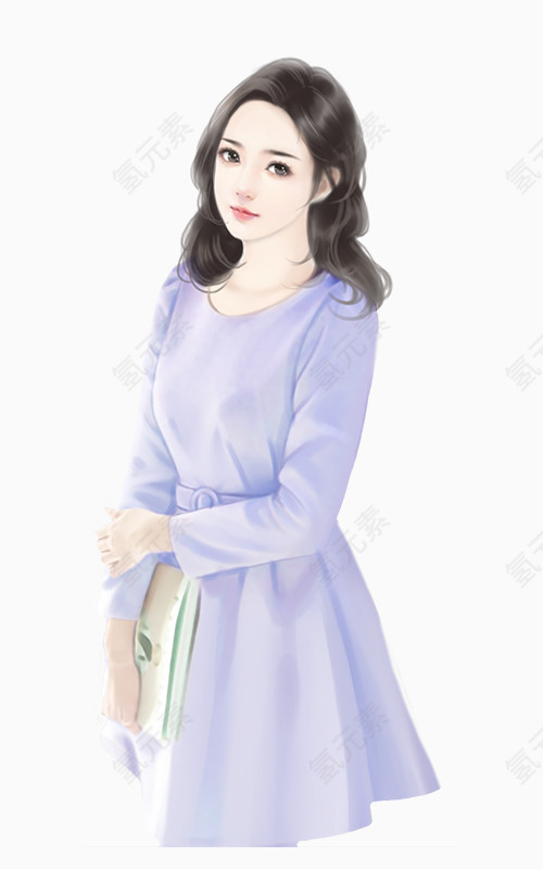 立绘高清紫色衣服的女人