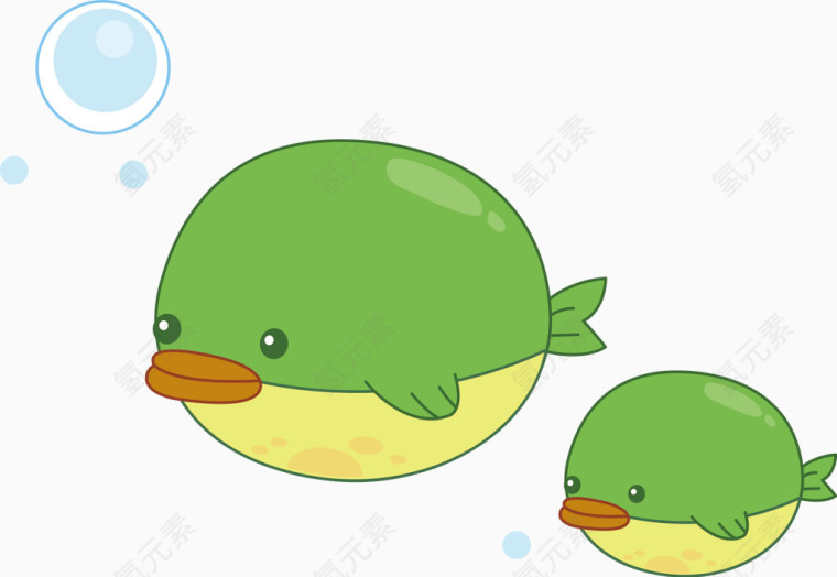 绿色小鱼矢量图