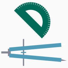 圆角尺圆规卡通办公学校用品