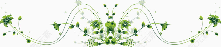 绿色植物花纹
