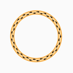 橙色脚印装饰圆环