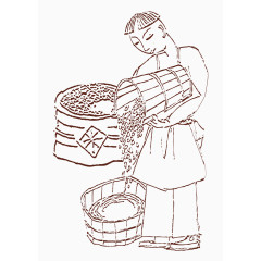 端午节粽子制作手绘
