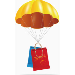 降落伞购物袋卡通手绘