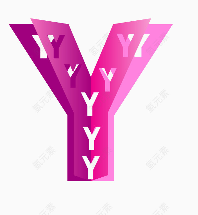折叠镂空字母Y