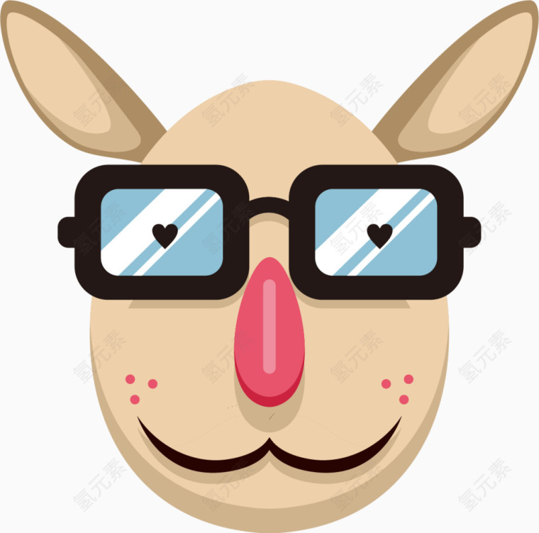 戴眼镜的小兔子头型彩蛋