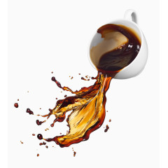 倒掉的咖啡饮料广告高清图片