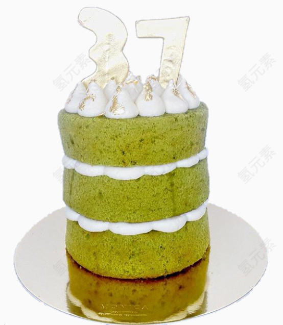 37绿色生日蛋糕