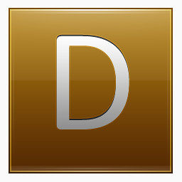 Letter D gold Icon